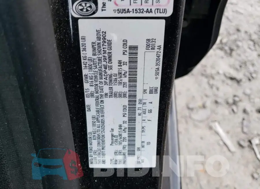 3FADP4EJ9FM179902 Photo# 12