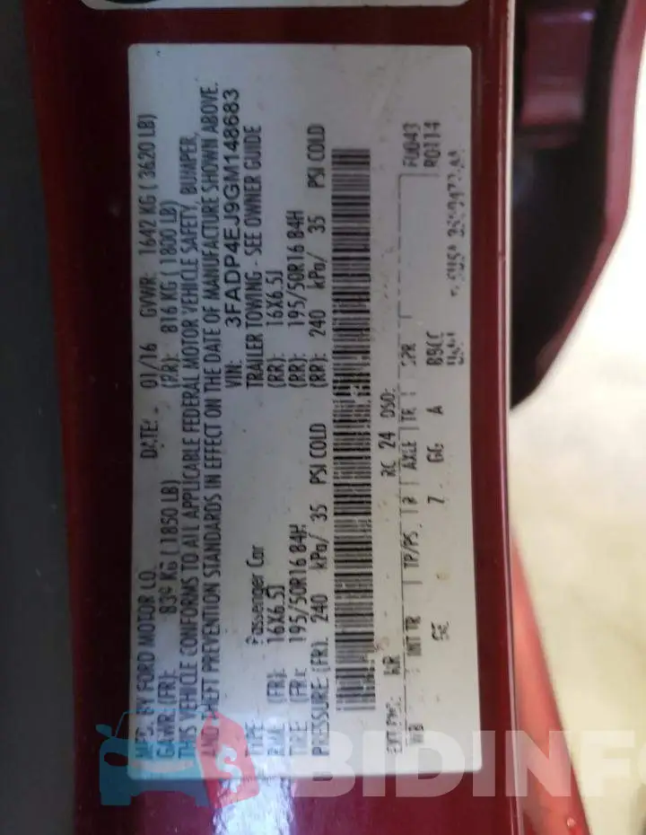 3FADP4EJ9GM148683 Photo# 10