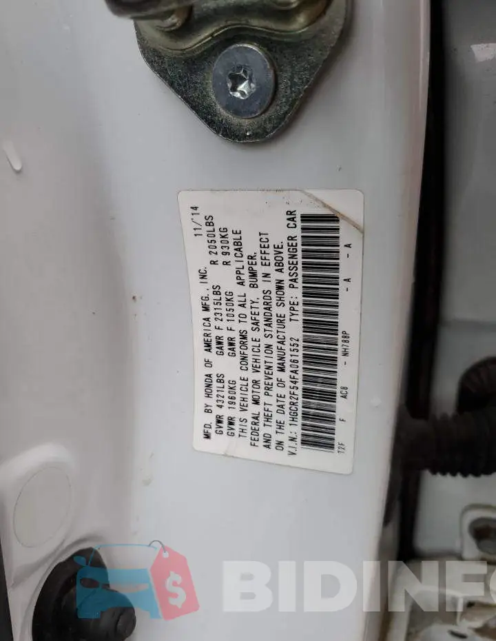 1HGCR2F54FA061552 Photo# 13