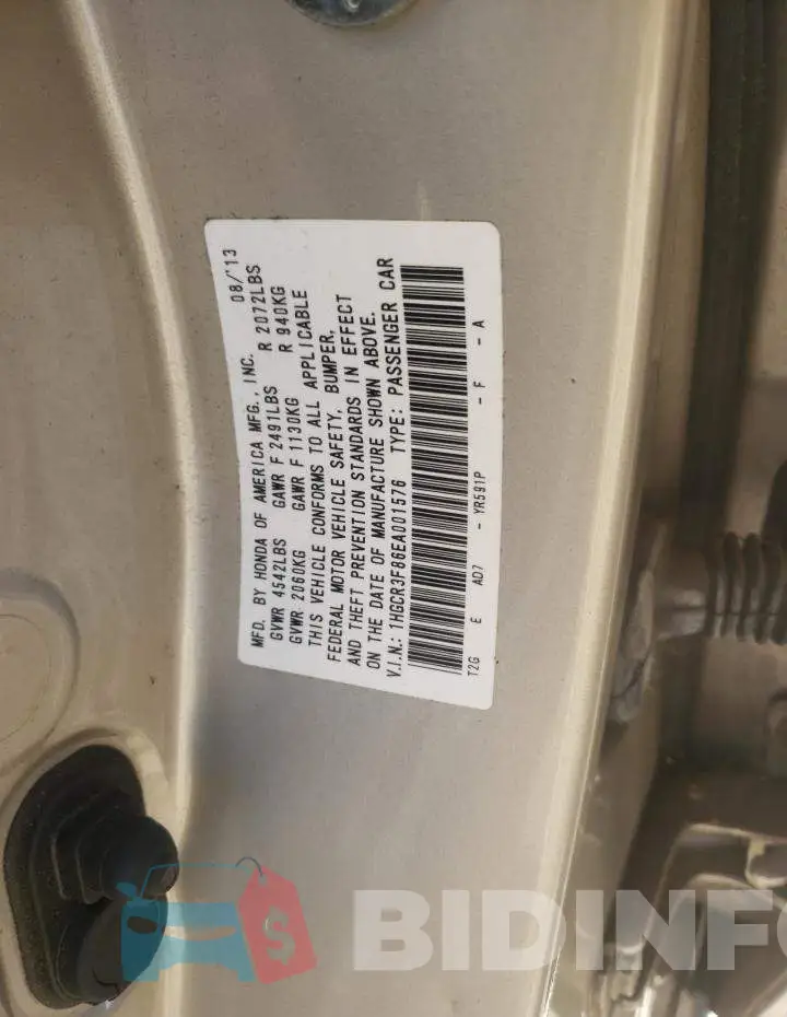 1HGCR3F86EA001576 Photo# 13