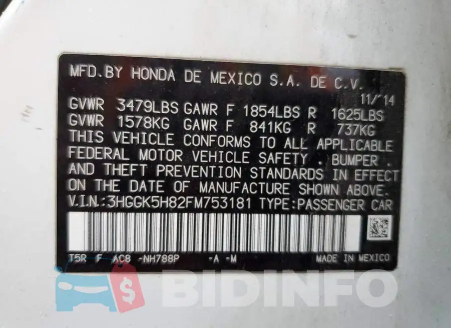3HGGK5H82FM753181 Photo# 13