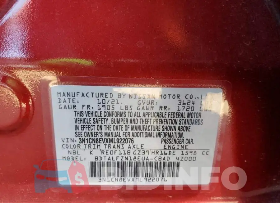 3N1CN8EVXML922076 Photo# 10