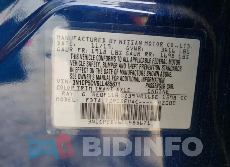 3N1CP5DV6LL485671 Photo# 14