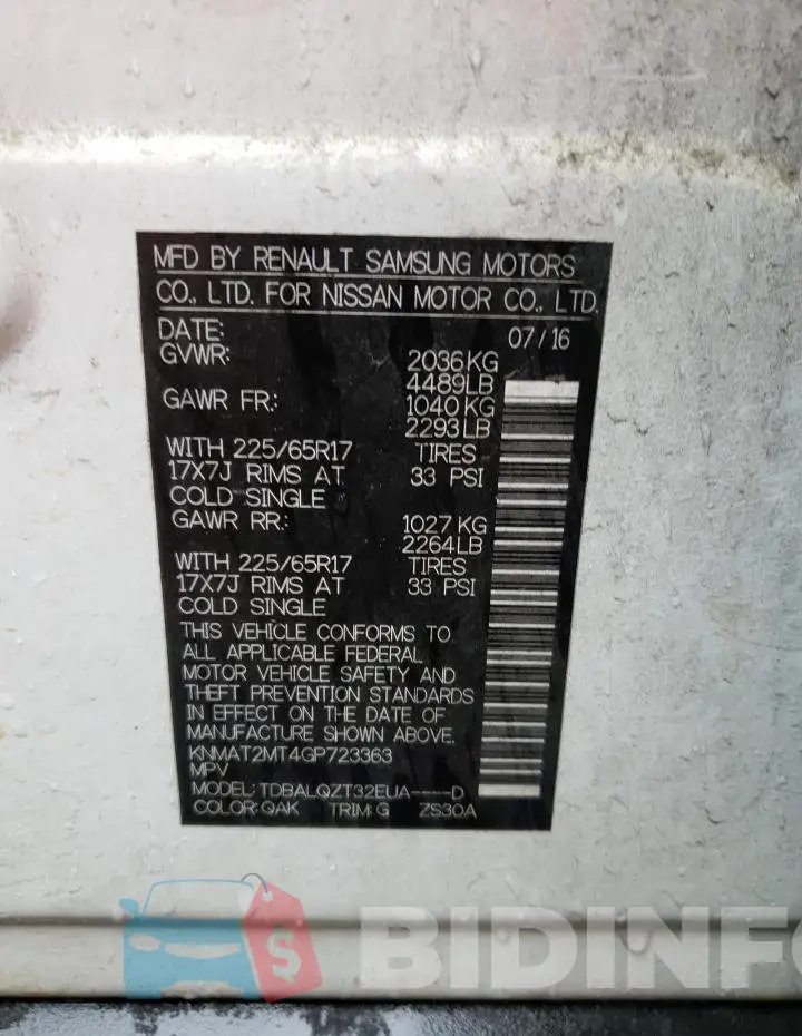 KNMAT2MT4GP723363 Photo# 13
