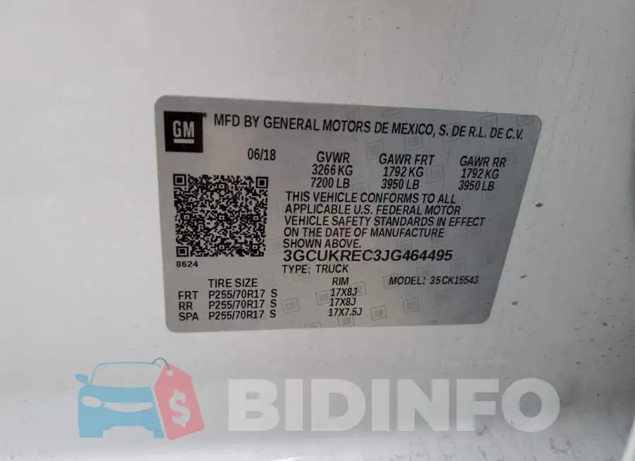 3GCUKREC3JG464495 Photo# 10