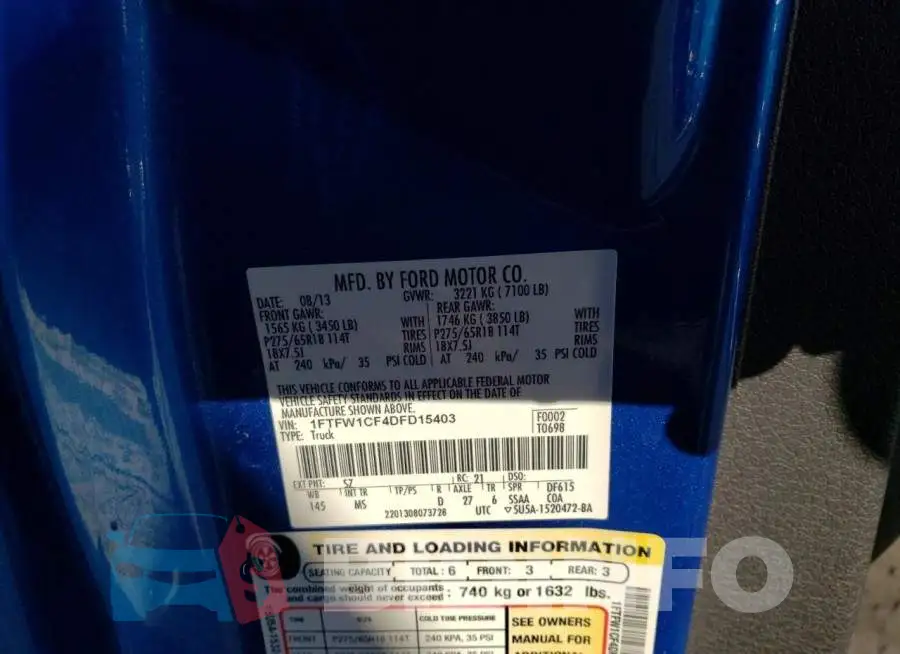 1FTFW1CF4DFD15403 Photo# 10