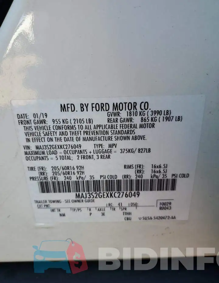 MAJ3S2GEXKC276049 Photo# 10