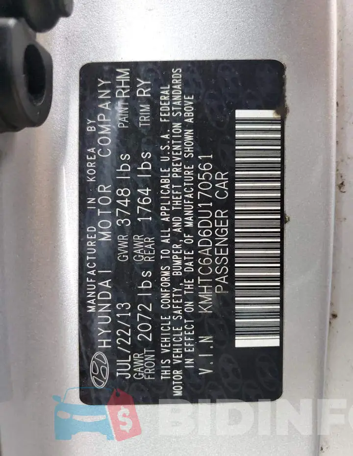 KMHTC6AD6DU170561 Photo# 12