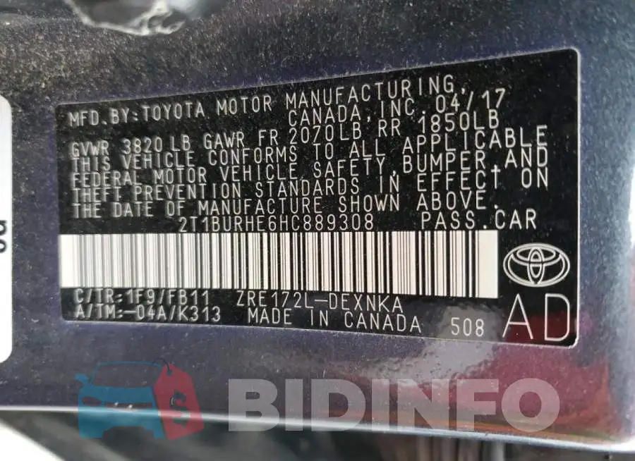 2T1BURHE6HC889308 Photo# 12