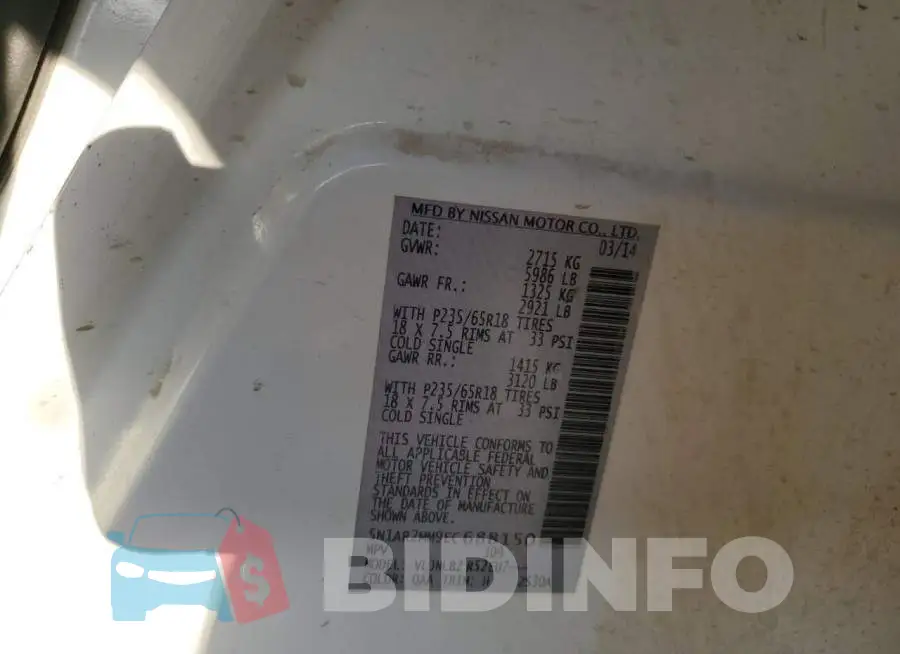 5N1AR2MM9EC688150 Photo# 10