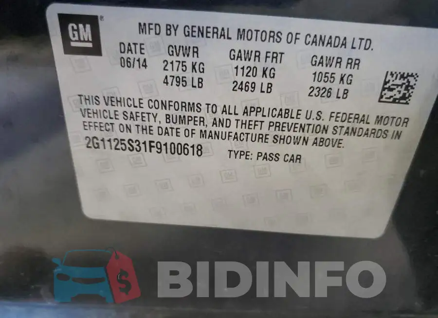 2G1125S31F9100618 Photo# 10