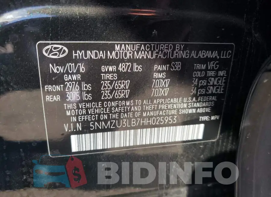 5NMZU3LB7HH025953 Photo# 14