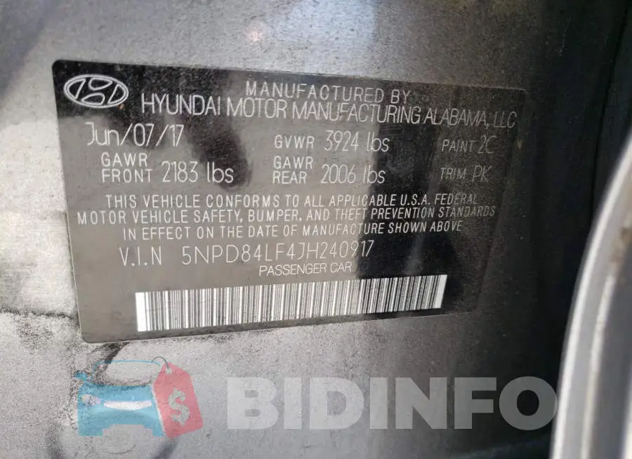 5NPD84LF4JH240917 Photo# 10