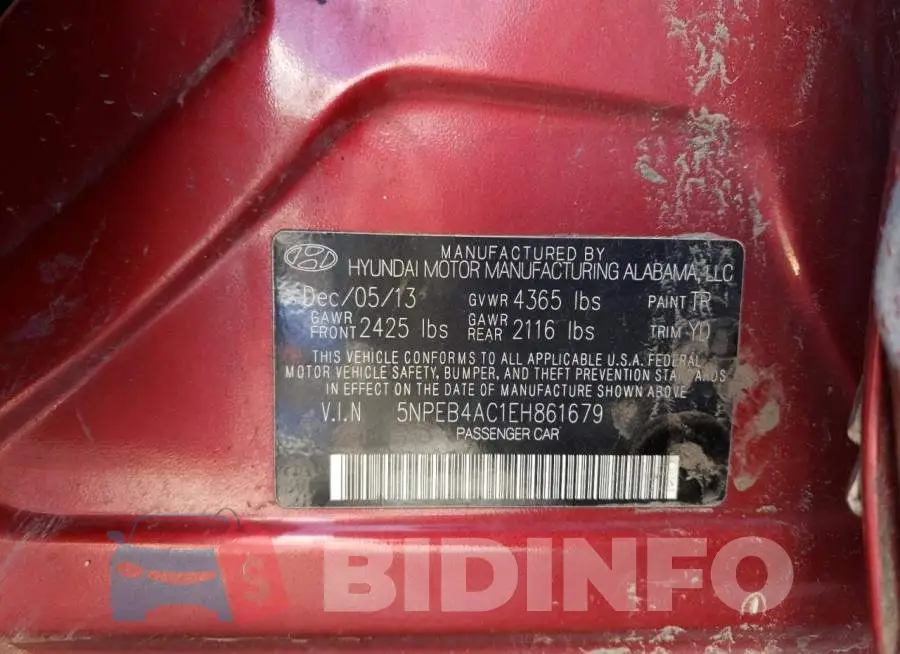 5NPEB4AC1EH861679 Photo# 12