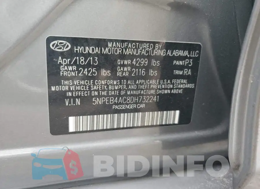 5NPEB4AC8DH732241 Photo# 10