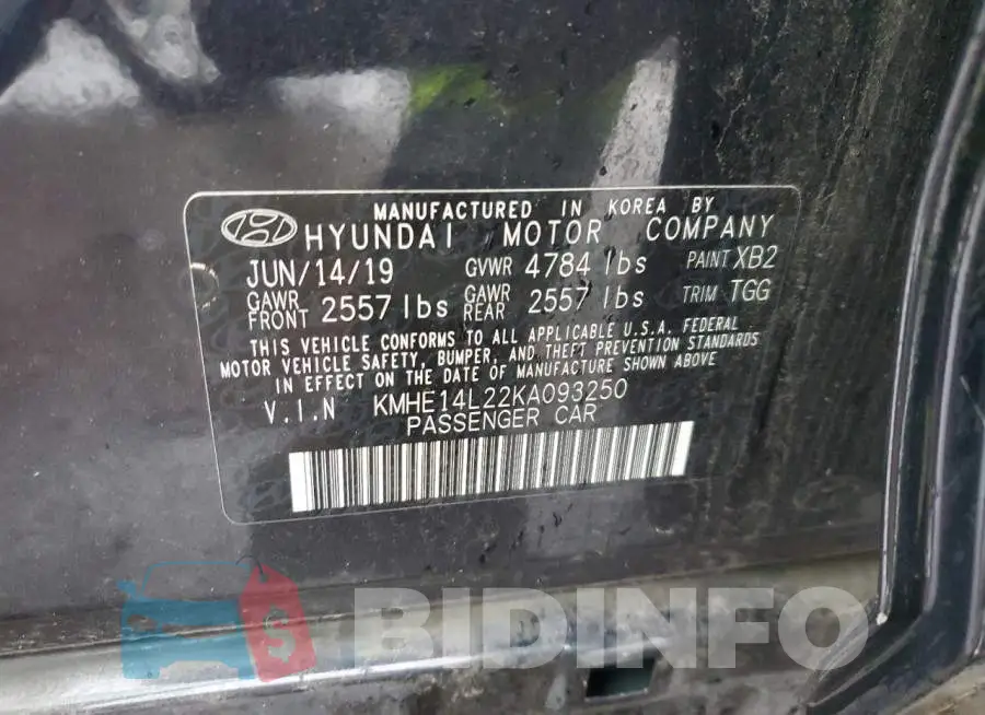 KMHE14L22KA093250 Photo# 12