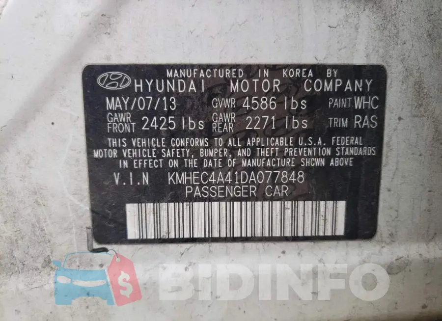 KMHEC4A41DA077848 Photo# 12