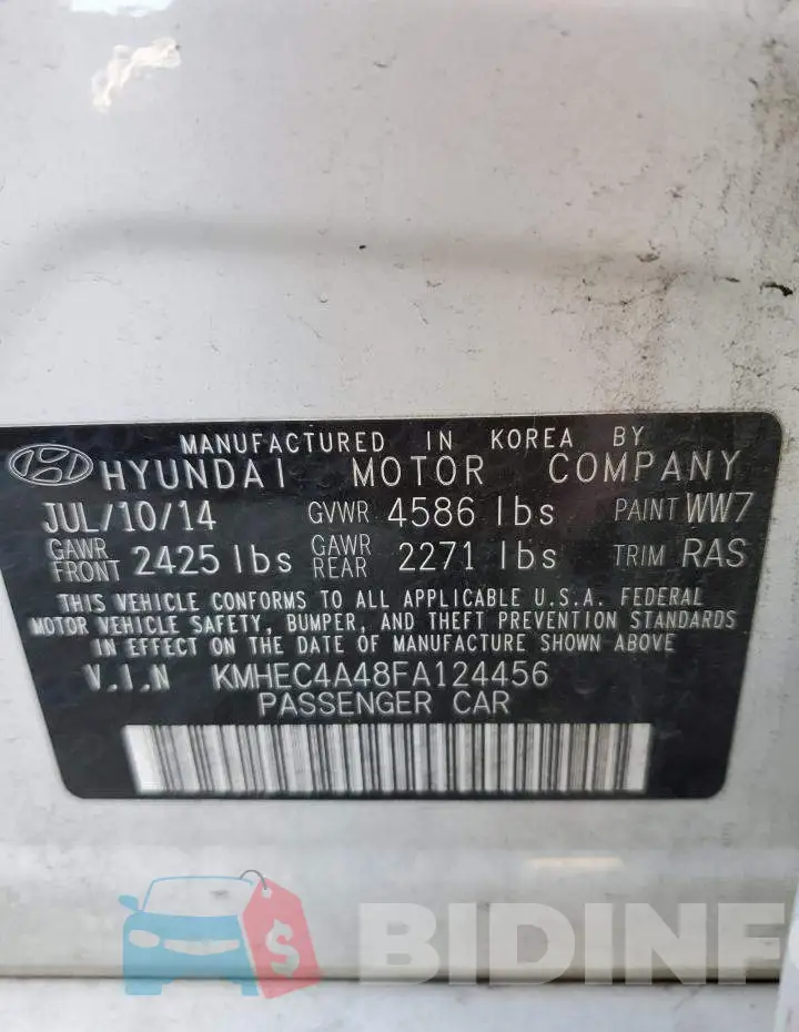 KMHEC4A48FA124456 Photo# 12