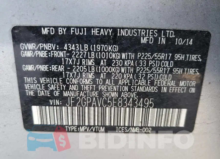 JF2GPAVC5E8343495 Photo# 10