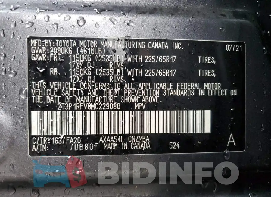 2T3P1RFV8MC229080 Photo# 10