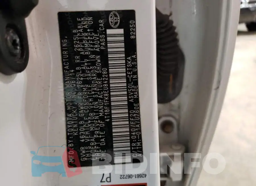 4T1BF1FK8EU842280 Photo# 12
