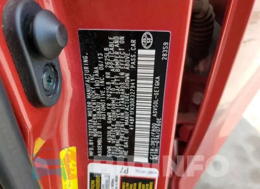4T4BF1FK9DR327941 Photo# 12