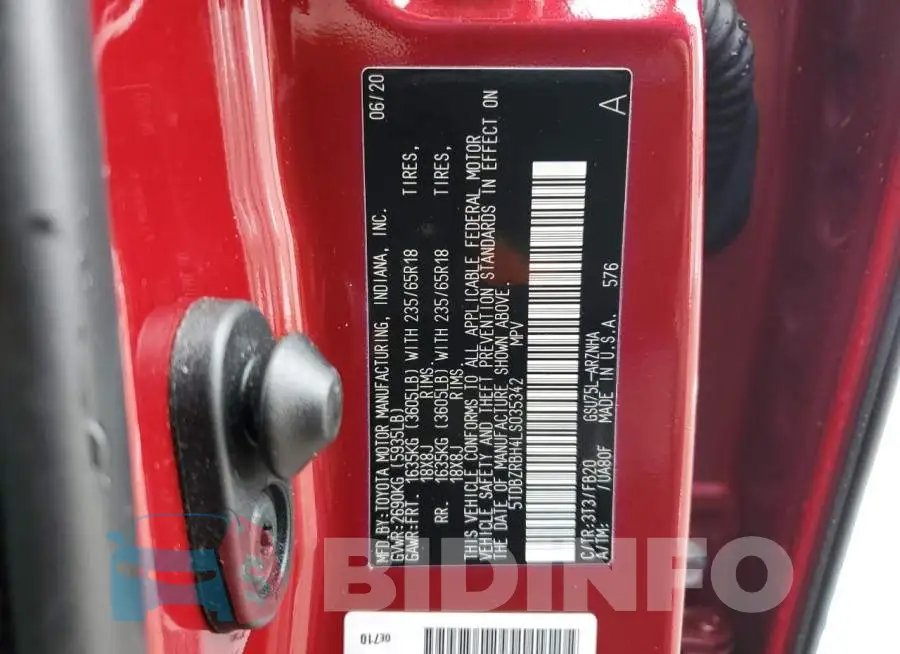 5TDBZRBH4LS035342 Photo# 14