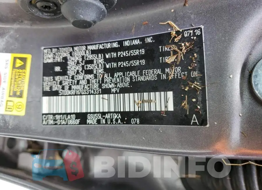 5TDDKRFH7GS314331 Photo# 10