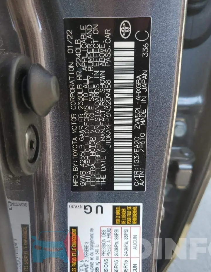JTDKAMFP6N3209458 Photo# 10