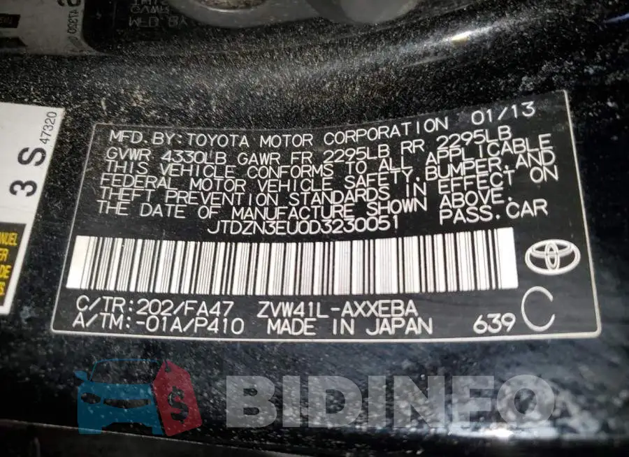 JTDZN3EU0D3230051 Photo# 10
