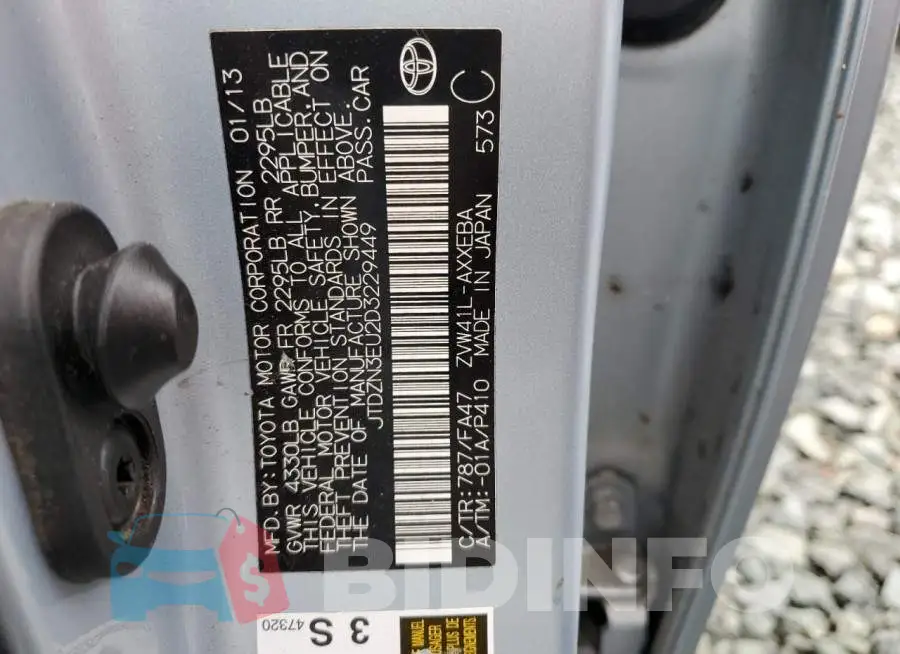 JTDZN3EU2D3229449 Photo# 13
