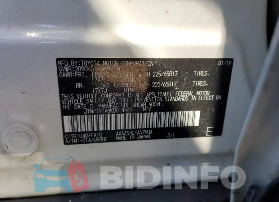 JTMP1RFV6KD014449 Photo# 10