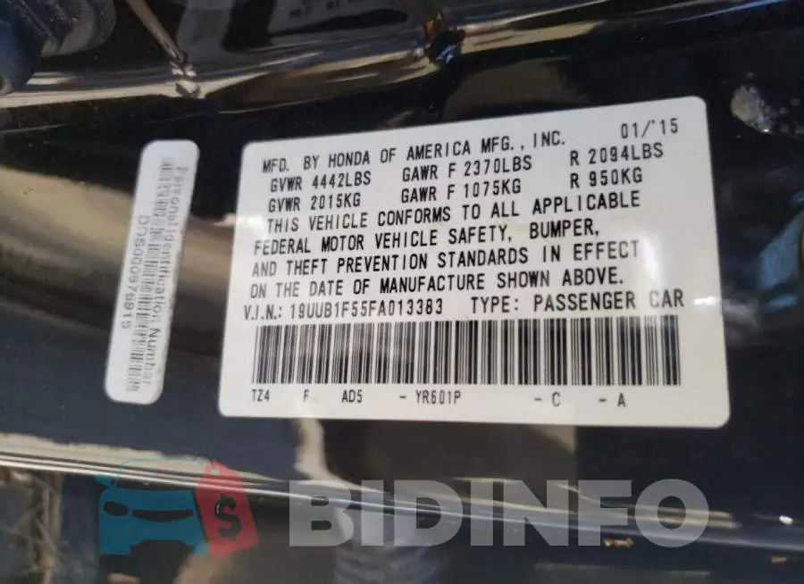 19UUB1F55FA013383 Photo# 10