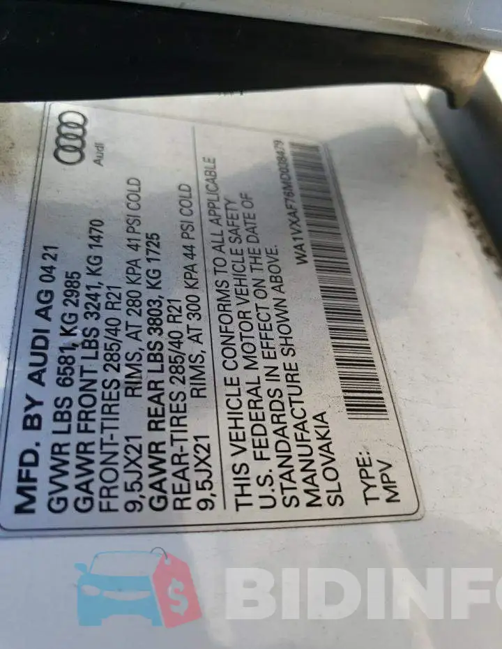 WA1VXAF76MD038479 Photo# 10