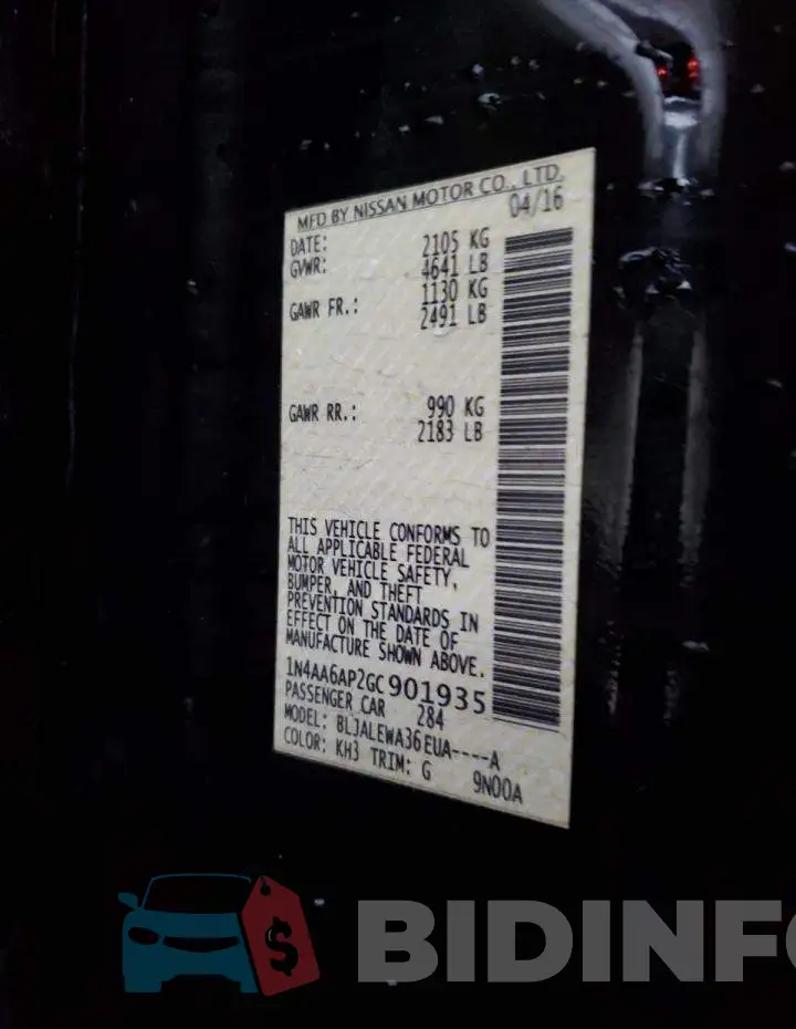 1N4AA6AP2GC901935 Photo# 12