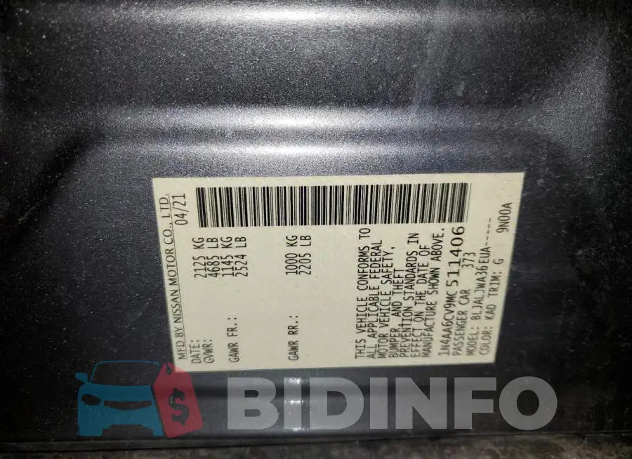1N4AA6CV9MC511406 Photo# 13
