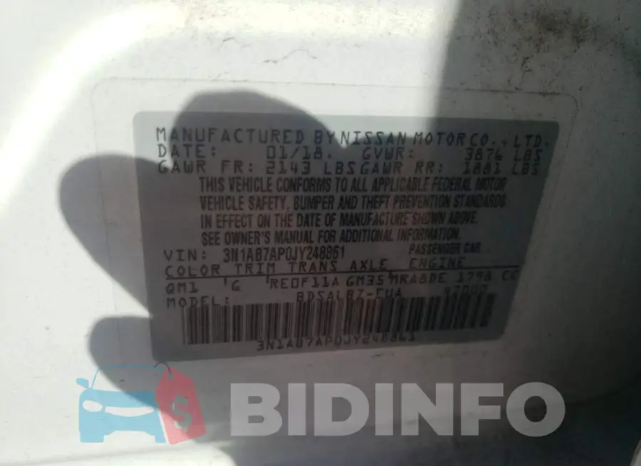 3N1AB7AP0JY248861 Photo# 10