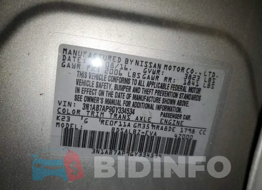 3N1AB7AP9GY334534 Photo# 12
