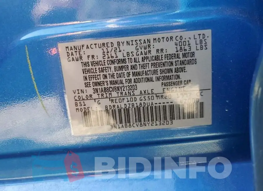 3N1AB8CV8NY213203 Photo# 10
