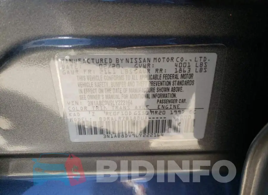 3N1AB8DV9LY222164 Photo# 12