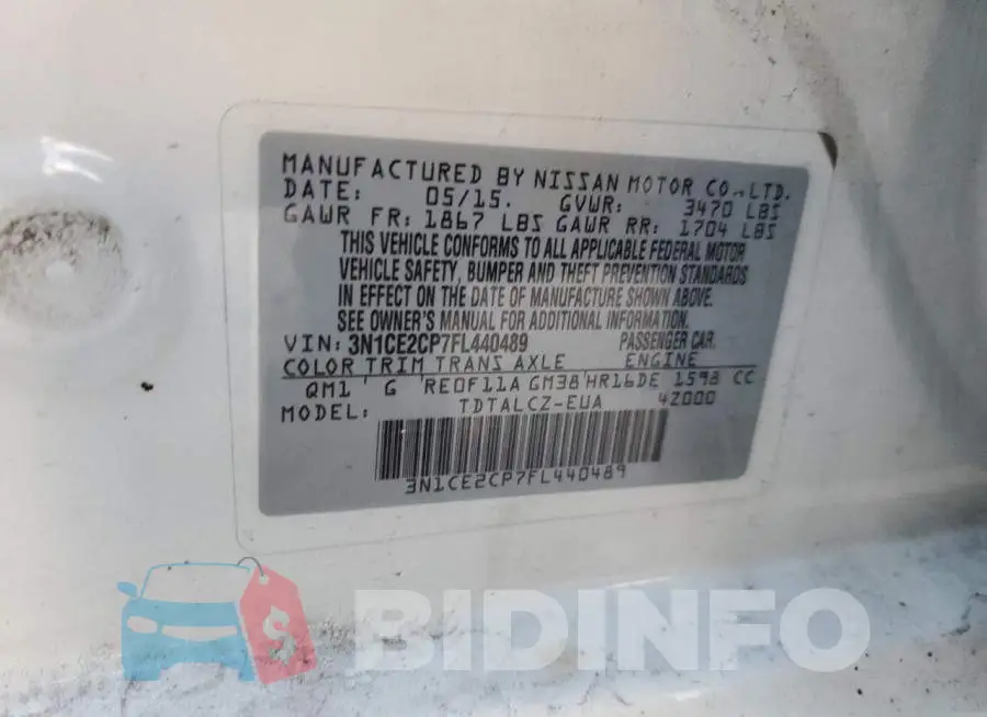 3N1CE2CP7FL440489 Photo# 13