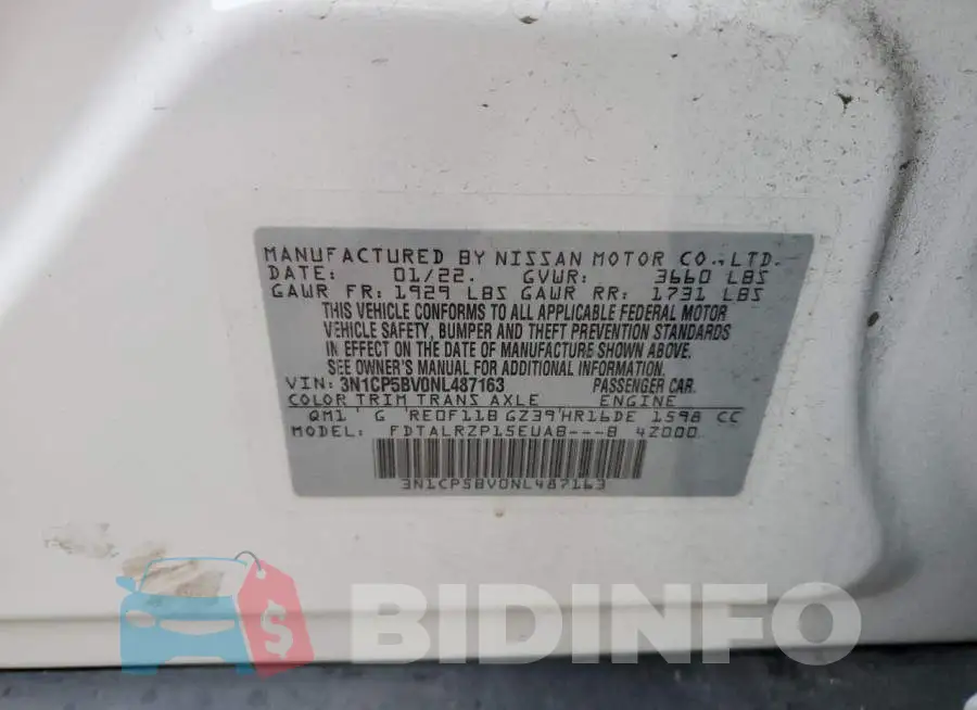 3N1CP5BV0NL487163 Photo# 10