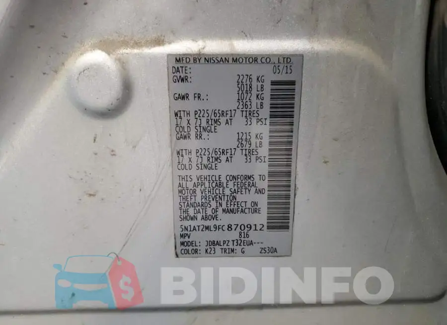 5N1AT2ML9FC870912 Photo# 14