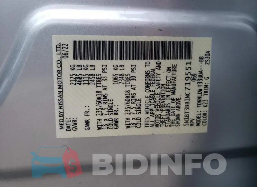 5N1BT3BB1NC719551 Photo# 14