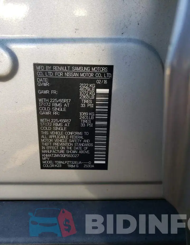 KNMAT2MV3GP663027 Photo# 10