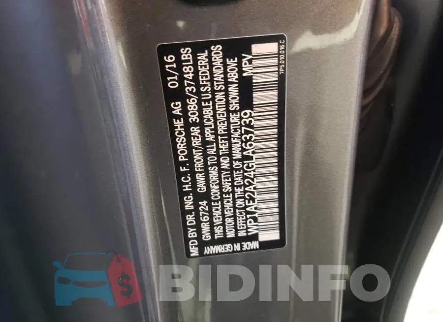WP1AE2A24GLA63739 Photo# 13