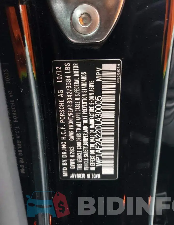 WP1AF2A22DLA30005 Photo# 10