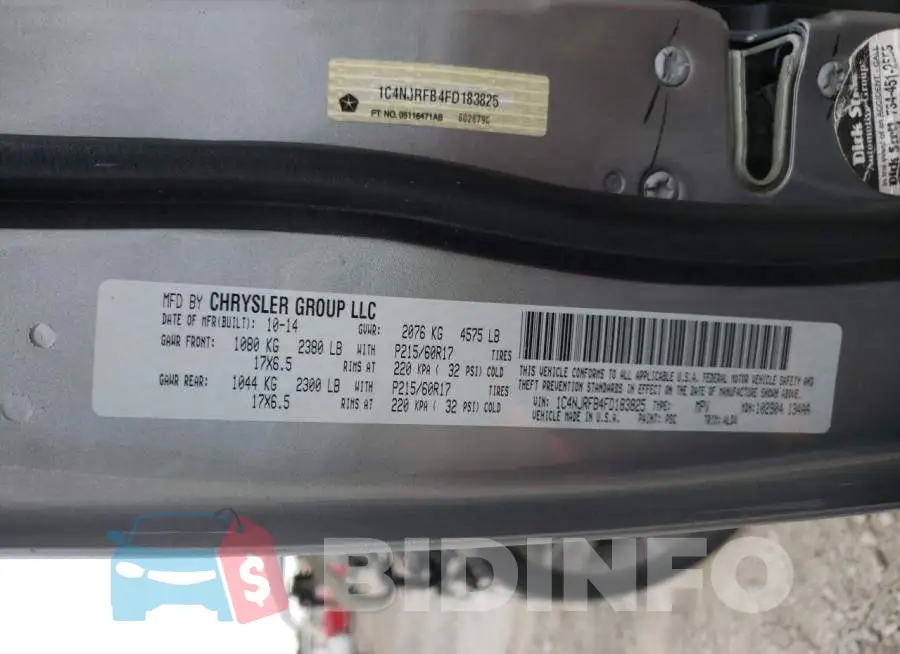 1C4NJRFB4FD183825 Photo# 10