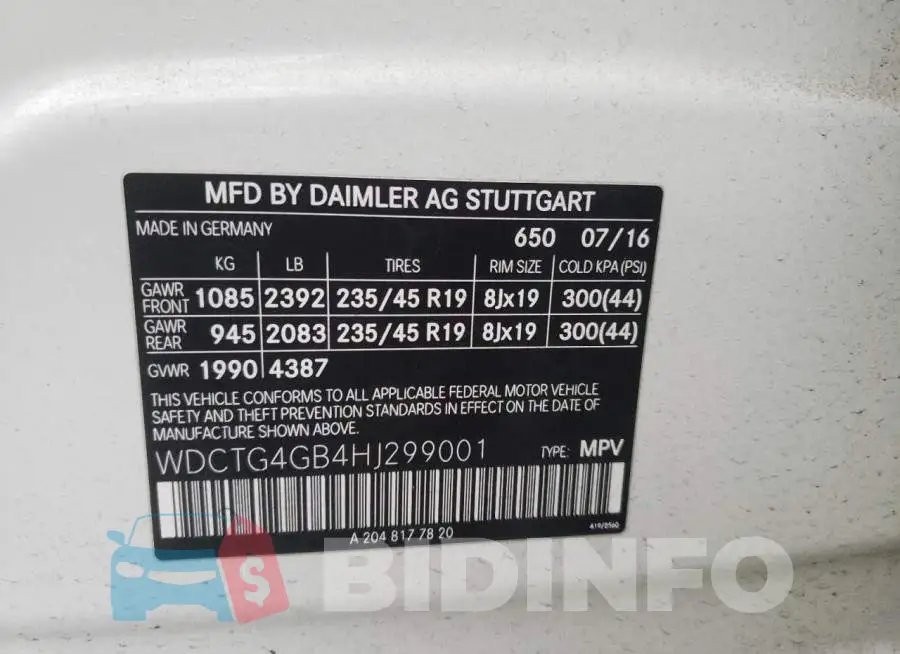 WDCTG4GB4HJ299001 Photo# 13