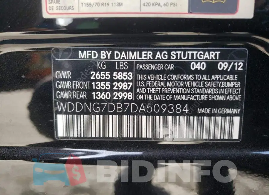 WDDNG7DB7DA509384 Photo# 10